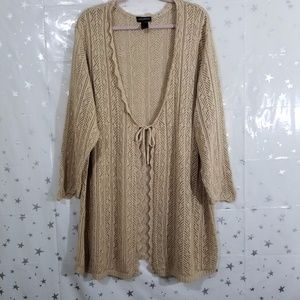 Lane Bryant Tan Tie-Front Cardigan 26/28